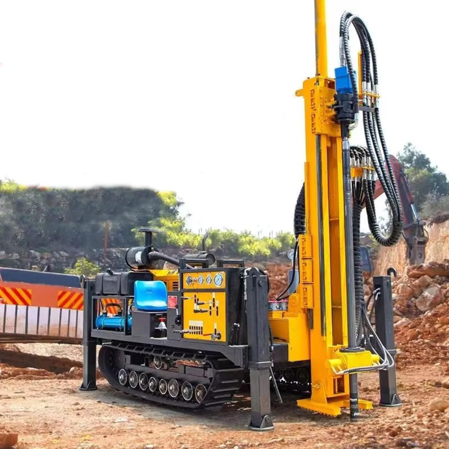 tracked water well drilling rig review,hydraulic borehole drilling machine pros cons,best portable groundwater well drilling equipment,should I buy a crawler drilling rig,off-grid water well drilling machine worth buying,tracked drilling rig for irrigation wells unboxing and complete package contents