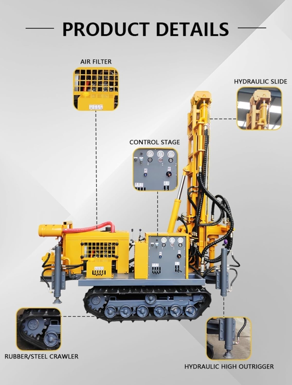 hydraulic water air drilling rig review,dual power drilling rig worth it,tracked hydraulic drill rig pros cons,best water well drilling rig,customizable drill pipe depth options,should i buy tracked drilling rig unboxing and complete package contents